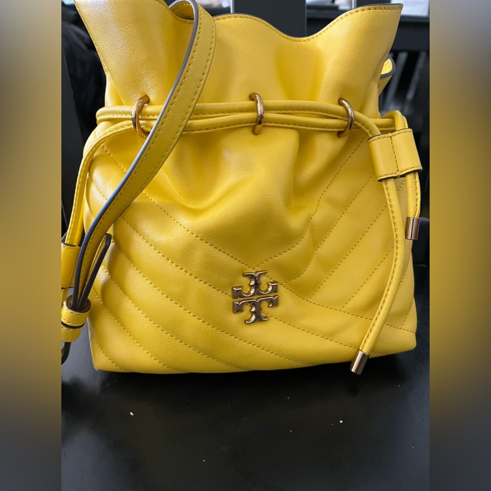 Tory Burch mini drawstring chevon bag